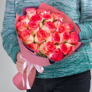 21 Розово-Белая Роза (60 см.)