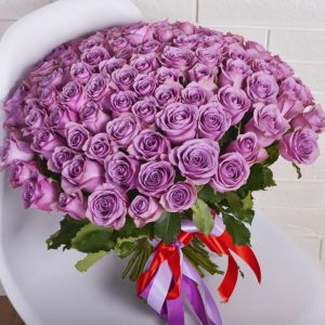 101 Фиолетовая Роза Кения Премиум 40 см