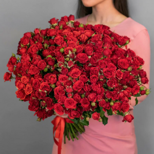  101 Кустовая Красная Роза (50 см.)