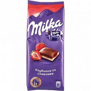 Шоколад Milka клубника со сливками