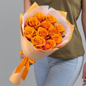 11 Оранжевых Роз (60 см.) в упаковке