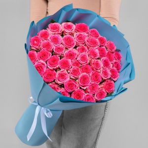 45 Розовых Роз (70 см.) в упаковке