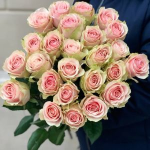 25 розовых роз Фрутетто 60 см