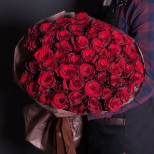 51 Красная Роза (50 см.) в упаковке