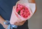 15 розовых роз Кении в упаковке small №2