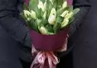 25 белых тюльпанов в упаковке small №3