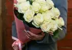15 белых роз Эквадор 60 см small №3