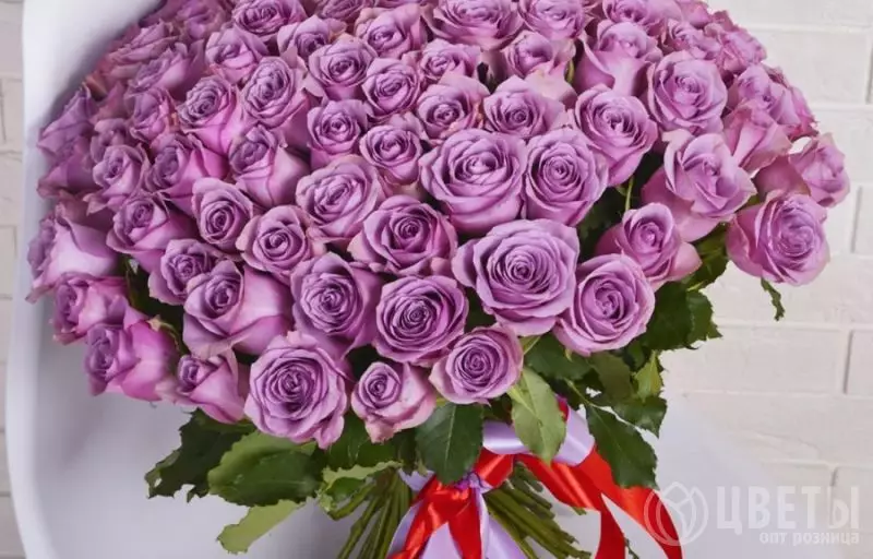 101 Фиолетовая Роза Кения Премиум 40 см №1