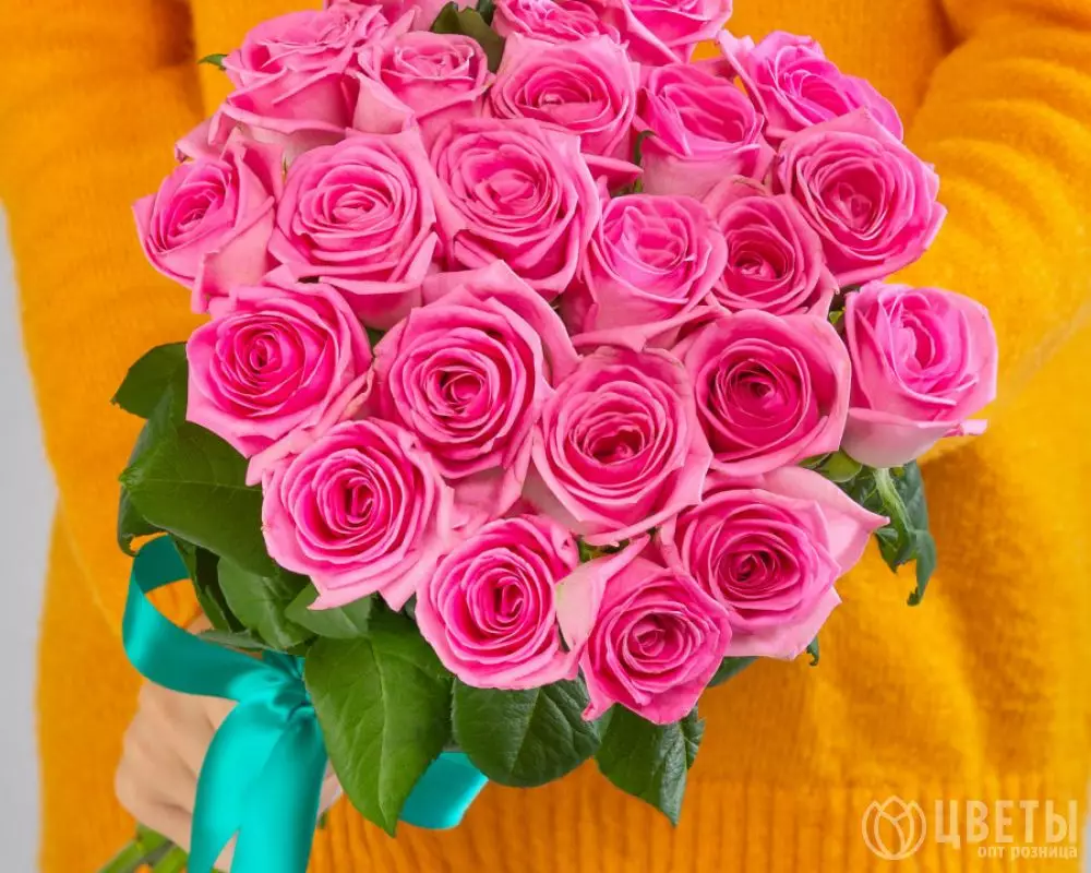 21 Ярко-Розовая Роза (50 см.) №1