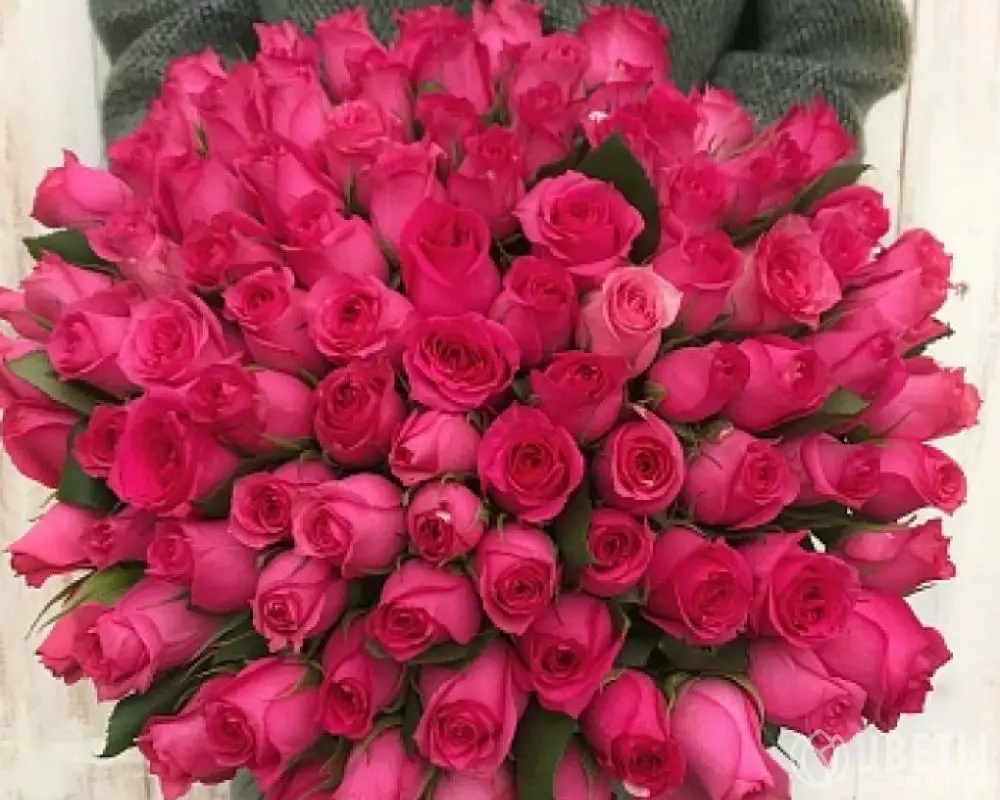 75 розовых роз Кении 35-40 см №1