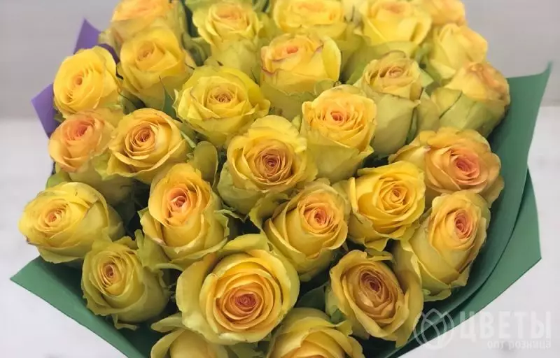 27 желтых роз Кении №1