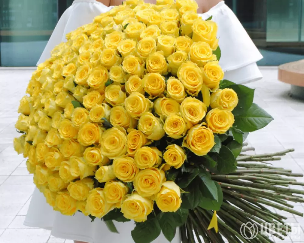 101 Желтая Роза (70 см.) №1