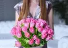 25 розовых тюльпанов в упаковке small №4