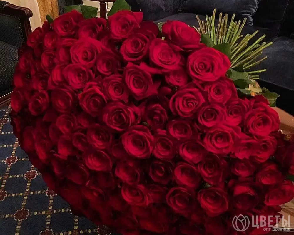 101 красной розы Эквадор 60 см №2