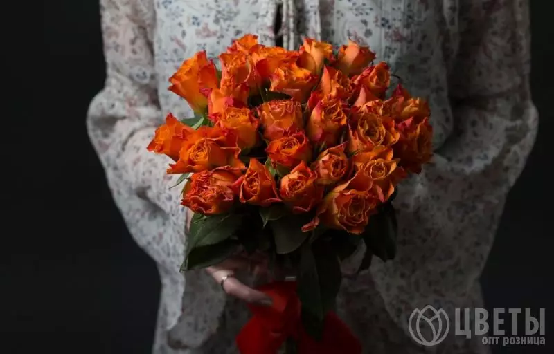 25 оранжевых роз Кения Премиум 40 см №2