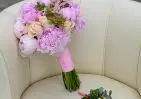 Букет невесты с розовыми пионами small №2