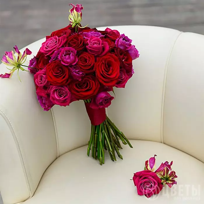 Букет невесты из ярких роз №1
