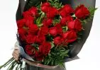 Траурный букет из 22 красных роз 60 см (Эквадор) small №1